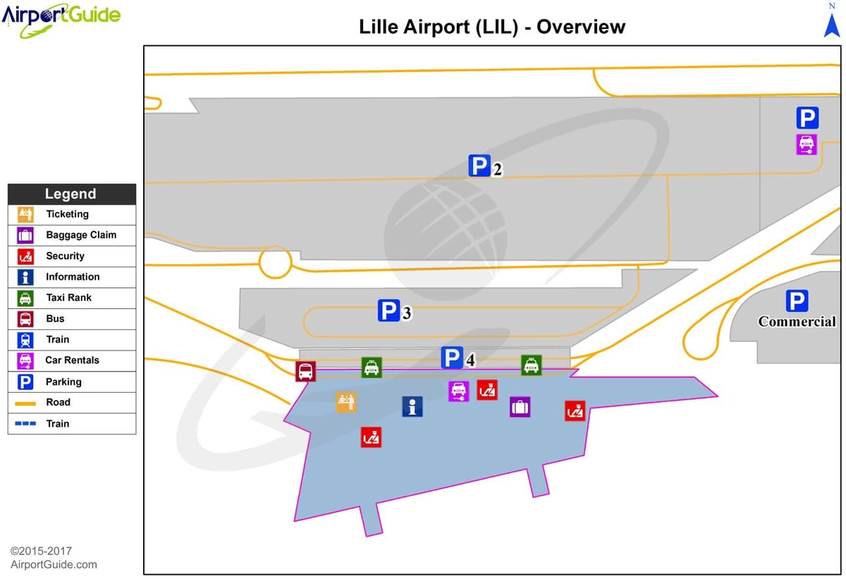 mapa de Lille aeroport