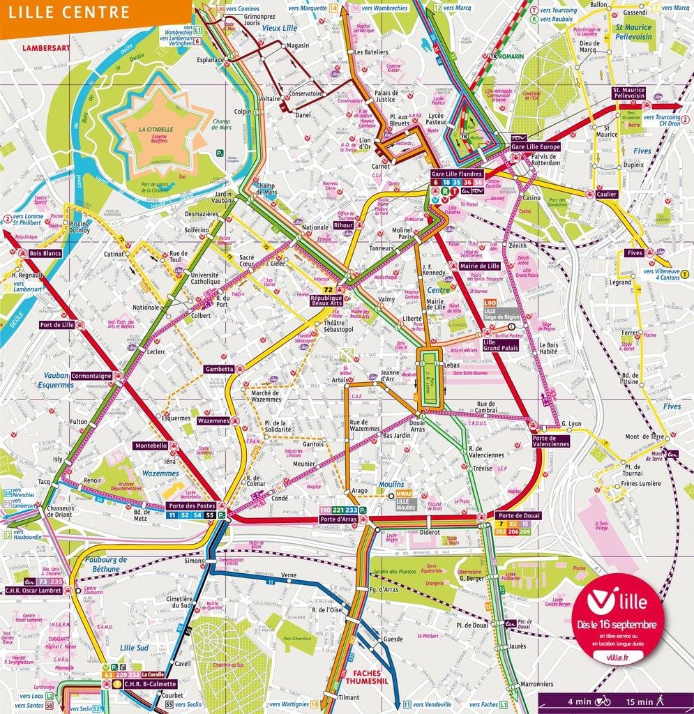 mapa de Lille bus