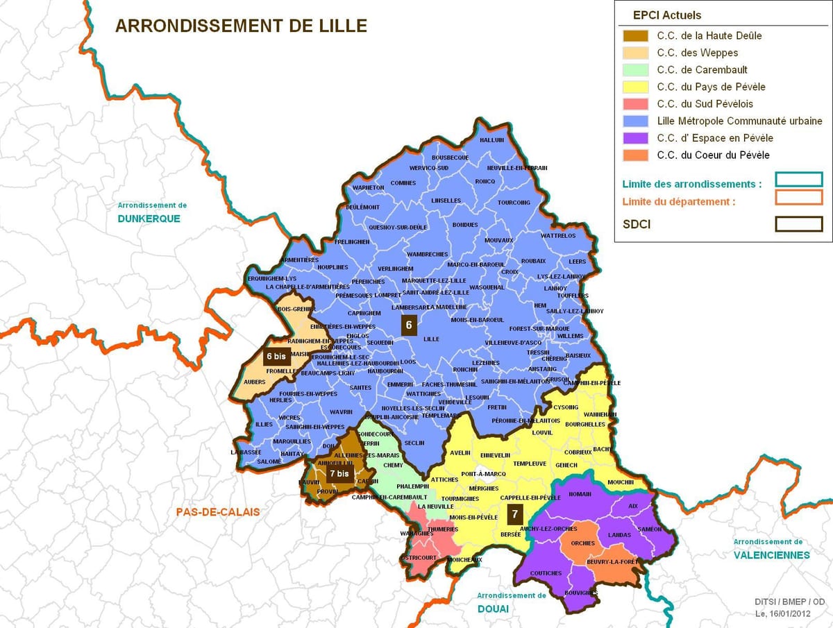 mapa de Lille de parís