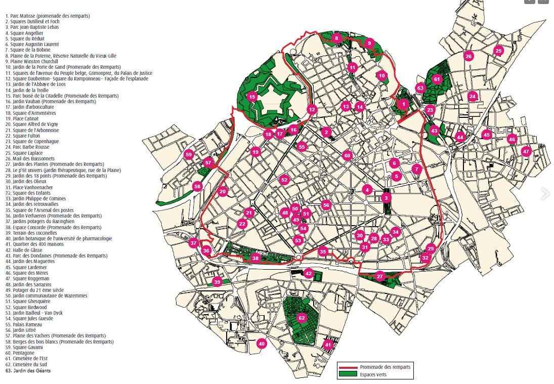 mapa de Lille monument