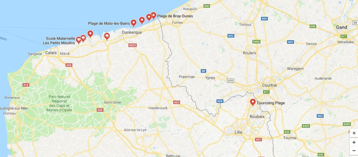 mapa de Lille platja