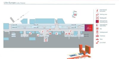 Lille europa de l'estació de tren mapa